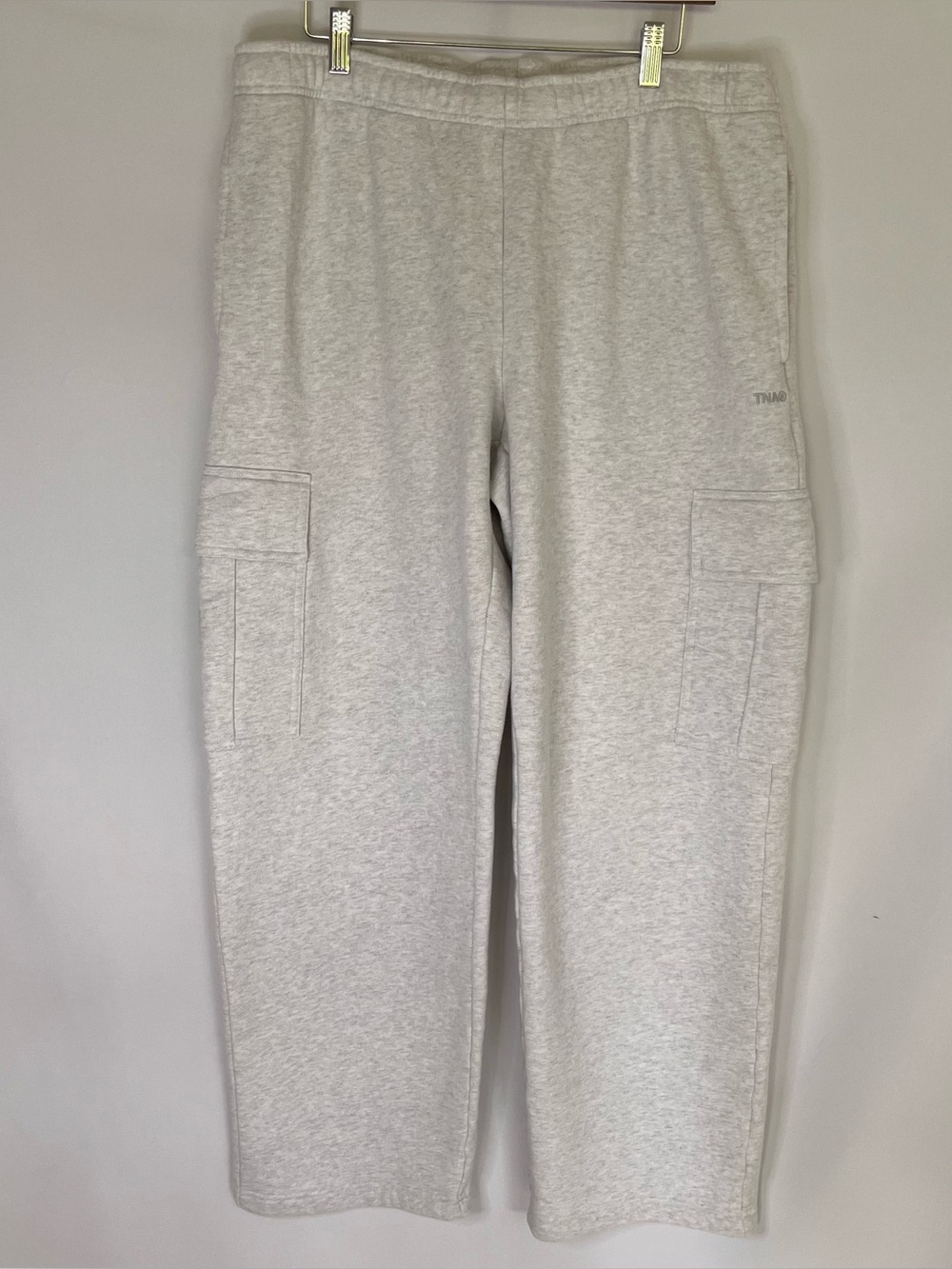 Aritzia TNA Sweatfleece Mega Fleece Women’s Gray Cargo Wide Leg Sweatpants XL